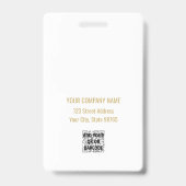 カスタムBusiness Logo金ゴールド基本バーコード従業員 バッジ (裏面)