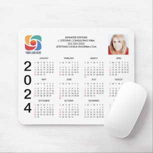 カスタムBusiness Logo 2024会社カレンダー磁石 マウスパッド