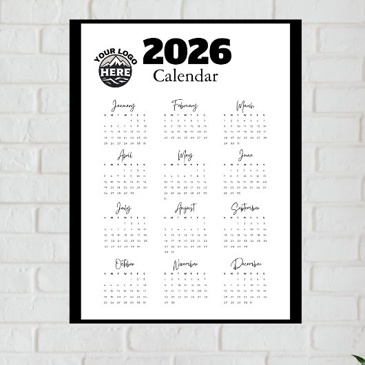 カスタムBusiness Logo 2026企業の Calander