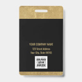 カスタムBusiness Logo Basicバーコード従業員金ゴールド バッジ (裏面)