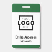 カスタムBusiness Logo Basicバーコード従業員 バッジ (正面)