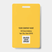 カスタムBusiness Logo Basicバーコード従業員 バッジ (裏面)