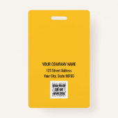 カスタムBusiness Logo Basicバーコード従業員 バッジ (裏面)