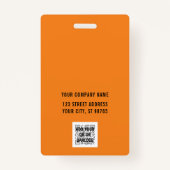 カスタムBusiness Logo Basicバーコード従業員 バッジ (裏面)