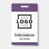 カスタムBusiness Logo Basicバーコード従業員 バッジ (正面)