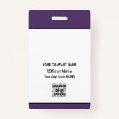 カスタムBusiness Logo Basicバーコード従業員 バッジ (裏面)