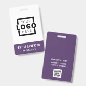 カスタムBusiness Logo Basicバーコード従業員 バッジ (正面＆裏面)