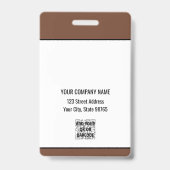 カスタムBusiness Logo Basicバーコード従業員 バッジ (裏面)