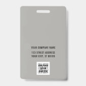 カスタムBusiness Logo Basicバーコード従業員 バッジ (裏面)