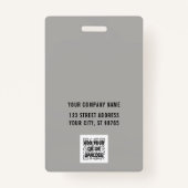 カスタムBusiness Logo Basicバーコード従業員 バッジ (裏面)