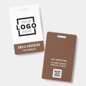 カスタムBusiness Logo Basicバーコード従業員 バッジ (正面&裏面)