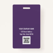 カスタムBusiness Logo Basicバーコード従業員 バッジ (裏面)