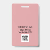 カスタムBusiness Logo Basicバーコード従業員 バッジ (裏面)