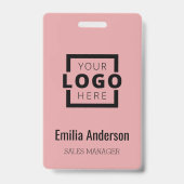 カスタムBusiness Logo Basicバーコード従業員 バッジ (正面)