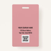 カスタムBusiness Logo Basicバーコード従業員 バッジ (裏面)