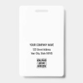 カスタムBusiness Logo Basicバーコード従業員 バッジ (裏面)