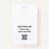 カスタムBusiness Logo Basicバーコード従業員 バッジ (裏面)