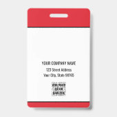 カスタムBusiness Logo Basicバーコード従業員 バッジ (裏面)