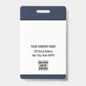 カスタムBusiness Logo Basicバーコード従業員 バッジ (裏面)