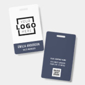 カスタムBusiness Logo Basicバーコード従業員 バッジ (正面＆裏面)