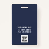 カスタムBusiness Logo Basicバーコード従業員 バッジ (裏面)