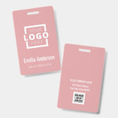 カスタムBusiness Logo Basicバーコード従業員 バッジ (正面＆裏面)