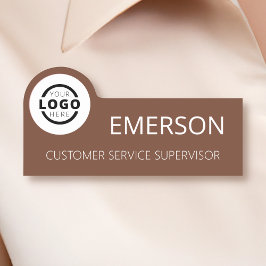 カスタムBusiness Logo Basic従業員のブラウン名 名札