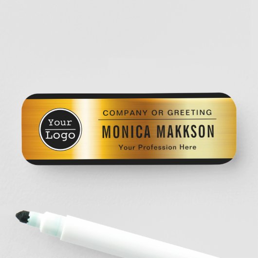 カスタムBusiness Logo Basic従業員スタッフ名 名札 (インサイチュ)