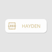 カスタムBusiness Logo Basic従業員スタッフ名 名札 (正面)