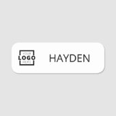 カスタムBusiness Logo Basic従業員スタッフ名 名札 (正面)