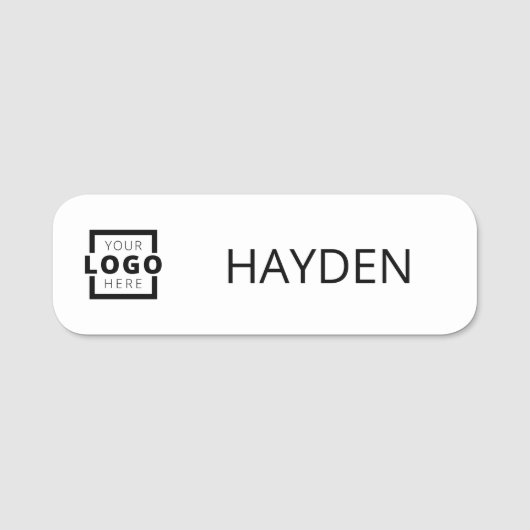 カスタムBusiness Logo Basic従業員スタッフ名 名札 (正面)