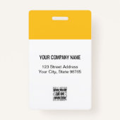 カスタムBusiness Logo Basic従業員フォトイエロー バッジ (裏面)