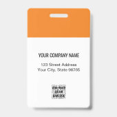 カスタムBusiness Logo Basic従業員フォトオレンジ バッジ (裏面)