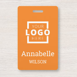 カスタムBusiness Logo Basic従業員名オレンジ バッジ