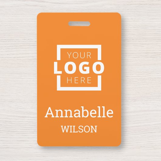 カスタムBusiness Logo Basic従業員名オレンジ バッジ