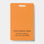 カスタムBusiness Logo Basic従業員名オレンジ バッジ (裏面)
