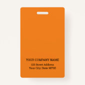 カスタムBusiness Logo Basic従業員名オレンジ バッジ (裏面)