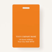 カスタムBusiness Logo Basic従業員名オレンジ バッジ (裏面)