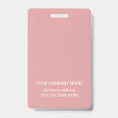 カスタムBusiness Logo Basic従業員名ピンク バッジ (裏面)