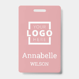 カスタムBusiness Logo Basic従業員名ピンク バッジ