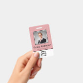 カスタムBusiness Logo Basic従業員名写真 バッジ (手持ち)