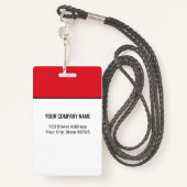 カスタムBusiness Logo Basic従業員名写真 バッジ (裏面ランヤード)