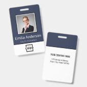 カスタムBusiness Logo Basic従業員名写真 バッジ (正面&裏面)