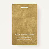 カスタムBusiness Logo Basic従業員名金ゴールド バッジ (裏面)