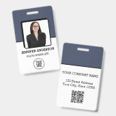 カスタムBusiness Logo Basic Barcode Employee Photo バッジ (正面＆裏面)