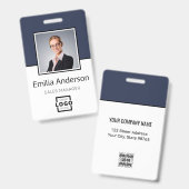 カスタムBusiness Logo Basic Barcode Employee Photo バッジ (正面＆裏面)