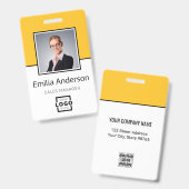 カスタムBusiness Logo Basic Barcode Employee Photo バッジ (正面&裏面)