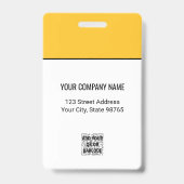 カスタムBusiness Logo Basic Barcode Employee Photo バッジ (裏面)