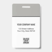 カスタムBusiness Logo Basic Barcode Employee Photo バッジ (裏面)