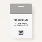 カスタムBusiness Logo Basic Barcode Employee Photo バッジ (裏面)